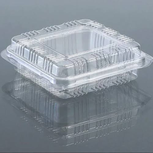 Clear Square Ribbed Clamshell