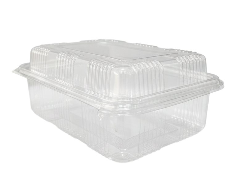 Clear Ribbed Rectangular Container